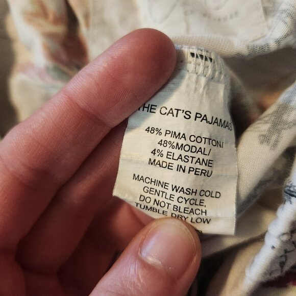 Cats Pajamas Small Two Piece Set Paris Eiffel Tower Button Long Sleeve Pants - Picture 9 of 11